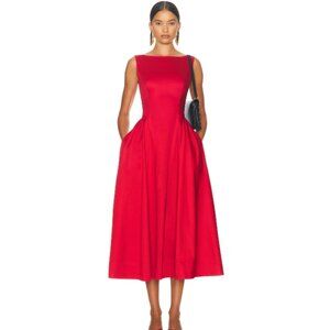 Helsa  Stretch Cotton Sateen Midi Dress
